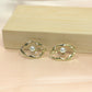Abstract Molten Gold & Floating Pearl Stud Earrings