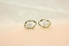 Abstract Molten Gold & Floating Pearl Stud Earrings