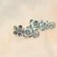 Silver Triple Bloom Climber Earrings – Textured Floral Studs- Stainless Steel