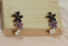 Pastel Floral Drop Earrings – Layered Flower Dangle Earrings for Women