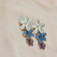 Pastel Floral Drop Earrings – Multicolor Layered Flower Statement Earrings