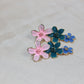 Pastel Floral Drop Earrings – Multicolor Layered Flower Statement Earrings