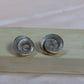 Wine Red Spiral Statement Earrings – Gloss Finish Modern Designer Studs