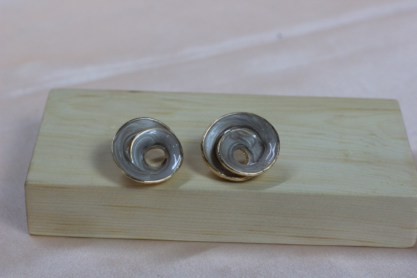Wine Red Spiral Statement Earrings – Gloss Finish Modern Designer Studs