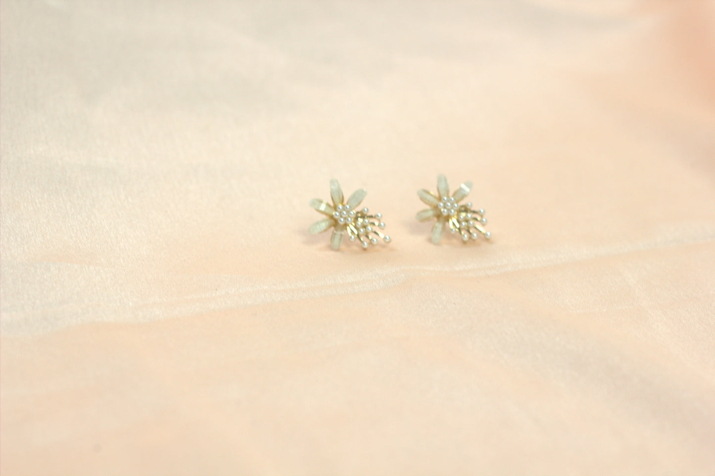 Floral Pearl Drop Earrings – Gold & Ivory Elegant Design