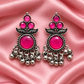 Oxidised Silver Ghungroo Drop Earrings for Women