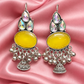 Oxidised Silver Jhumka Earrings