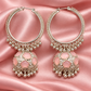 Silver Hoop Jhumka Earrings