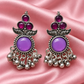 Oxidised Silver Ghungroo Drop Earrings for Women
