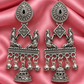 Oxidised Silver Traditional Figurine Jhumka Earrings