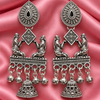 Oxidised Silver Traditional Figurine Jhumka Earrings