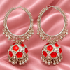 Silver Hoop Jhumka Earrings