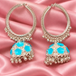 Silver Hoop Jhumka Earrings