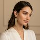 Gold Crystal Teardrop Long Tassel Statement Earringstement Earrings