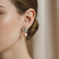 Pearl & Crystal Drop Earrings – Iridescent Ball Statement Designer Earrings