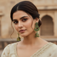 Antique Gold Kundan Jhumka Earrings – Traditional Bridal Statement Chandbali Style- Stainless Steel