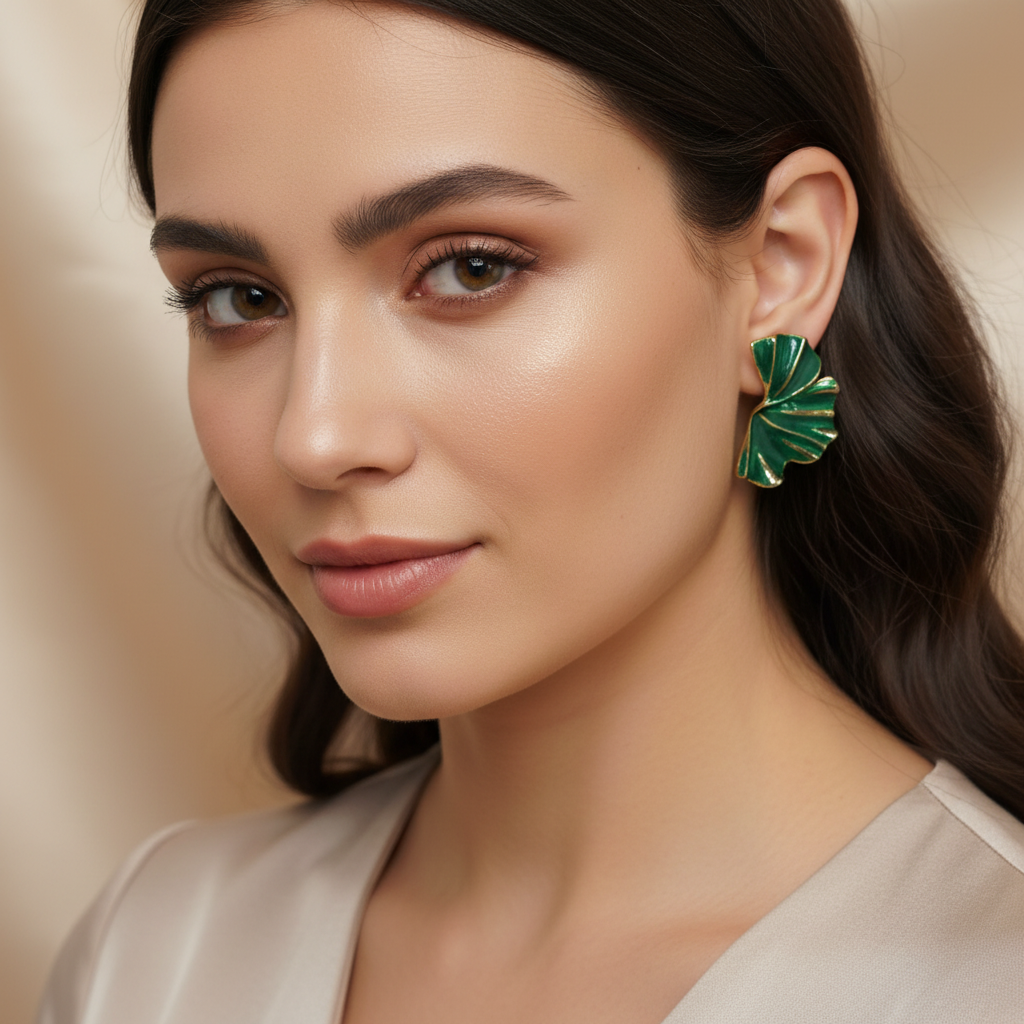 Golden Yellow Leaf Statement Earrings – Bold & Elegant Jewelry- Stainless Steel