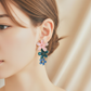 Pastel Floral Drop Earrings – Multicolor Layered Flower Statement Earrings