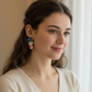 Pastel Floral Drop Earrings – Multicolor Layered Flower Statement Earrings