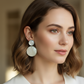 Minimalist Shell Disc Drop Earrings – Elegant Statement Jewelry