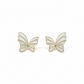 Butterfly Statement Earrings – Gold Outline Enamel Design- Stainless Steel