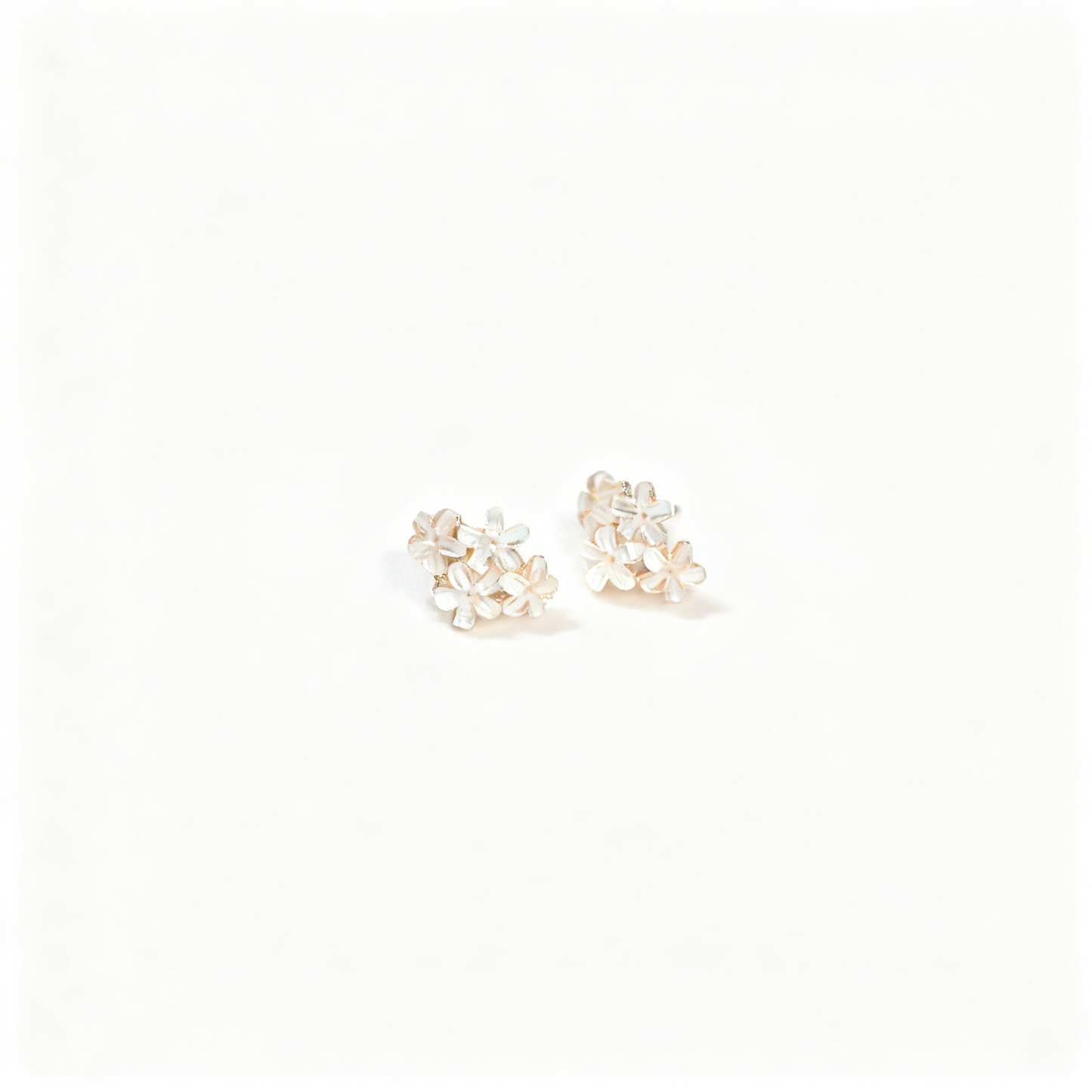 Blush Pink Floral Cluster Stud Earrings – Soft Elegant Design