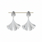 Silver Fan Leaf Drop Earrings