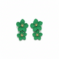 Midnight Bloom Floral Statement Earrings – Matte Black & Gold Finish