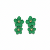 Midnight Bloom Floral Statement Earrings – Matte Black & Gold Finish