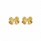 Dainty High-Shine Gold Bow Earrings - Hypoallergenic & Tarnish-Free