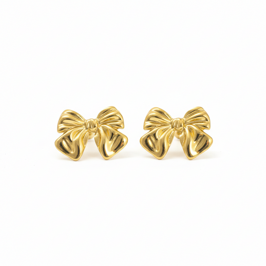 Gold Bow Stud Earrings – Hypoallergenic & Tarnish-Free | Book My Earrings