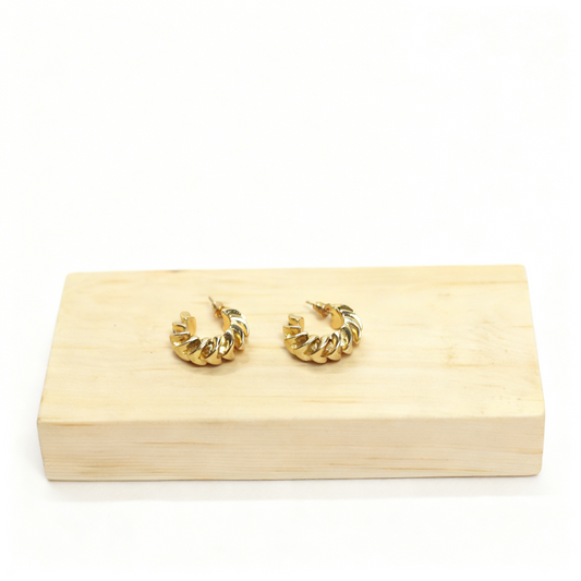 Luxe Twisted Gold Hoop Earrings – Bold Statement Finish- Stainless Steel