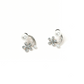 Dainty Pave Floral Pearl Earrings - 2-in-1 Silver Ear Jacket Style