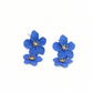 Midnight Bloom Floral Statement Earrings – Matte Black & Gold Finish