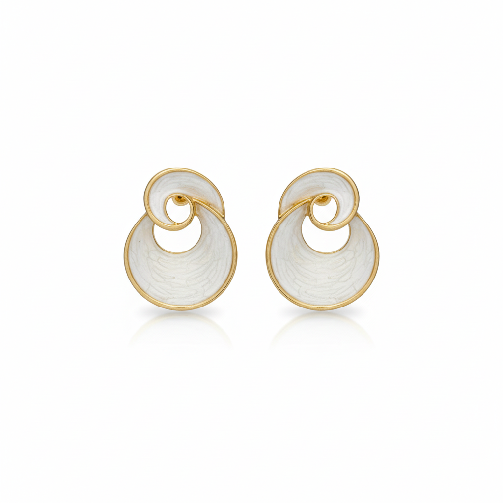Pearl Shell Swirl Earrings – Elegant Statement Jewelry