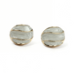 Elegant Oval Gold-Tone Stud Earrings with Marble Resin Inlay