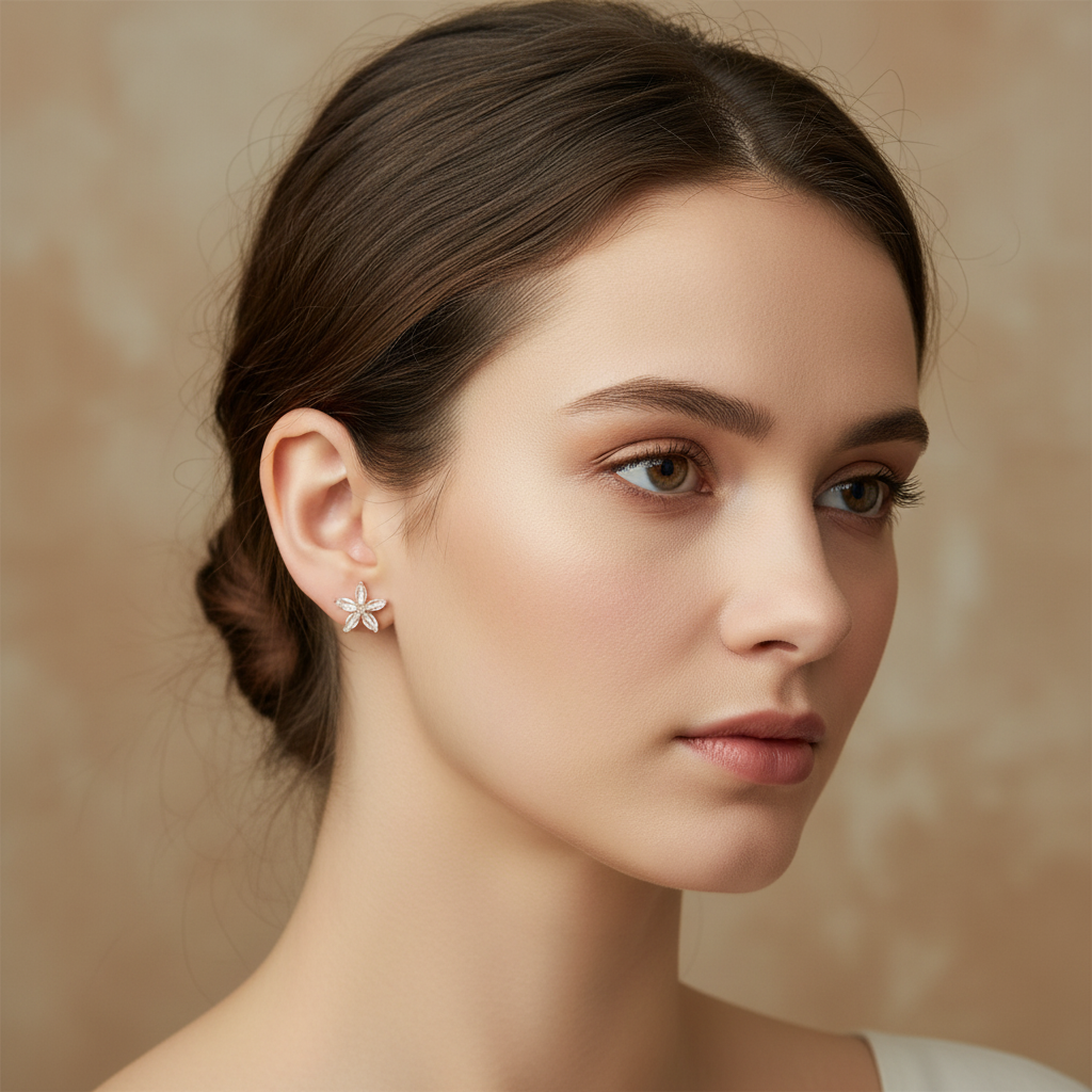 Delicate Pink Flower Stud Earrings – Feminine & Elegant Jewelry