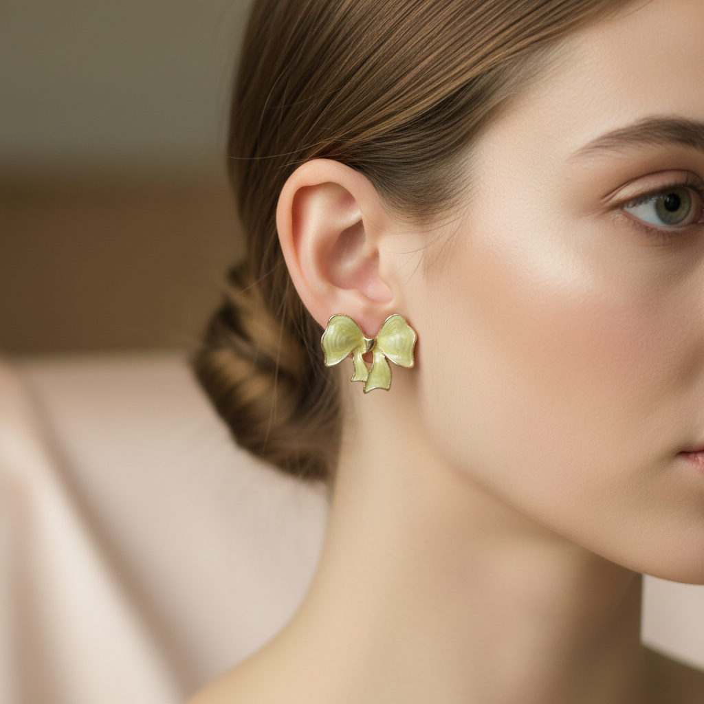 Cute Yellow Bow Stud Earrings – Playful & Charming Jewelry