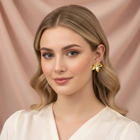 Vintage Floral Pearl Statement Earrings