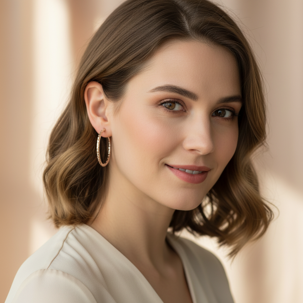 Diamond-Cut Glitter Hoops - Lightweight Metallic Statement Earrings- Stainless Steel
