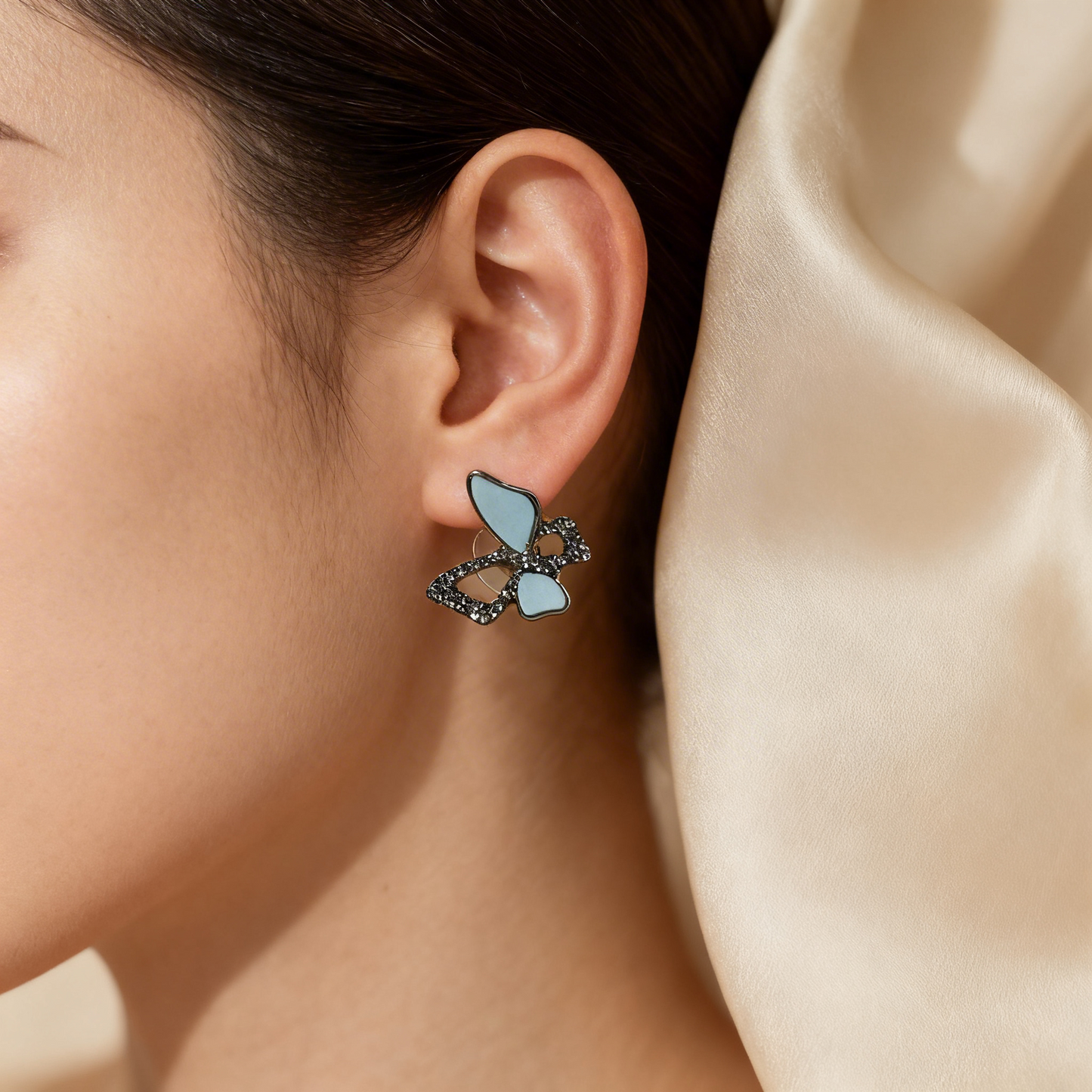 Ethereal Butterfly Wing Earrings – Sparkling Statement Studs