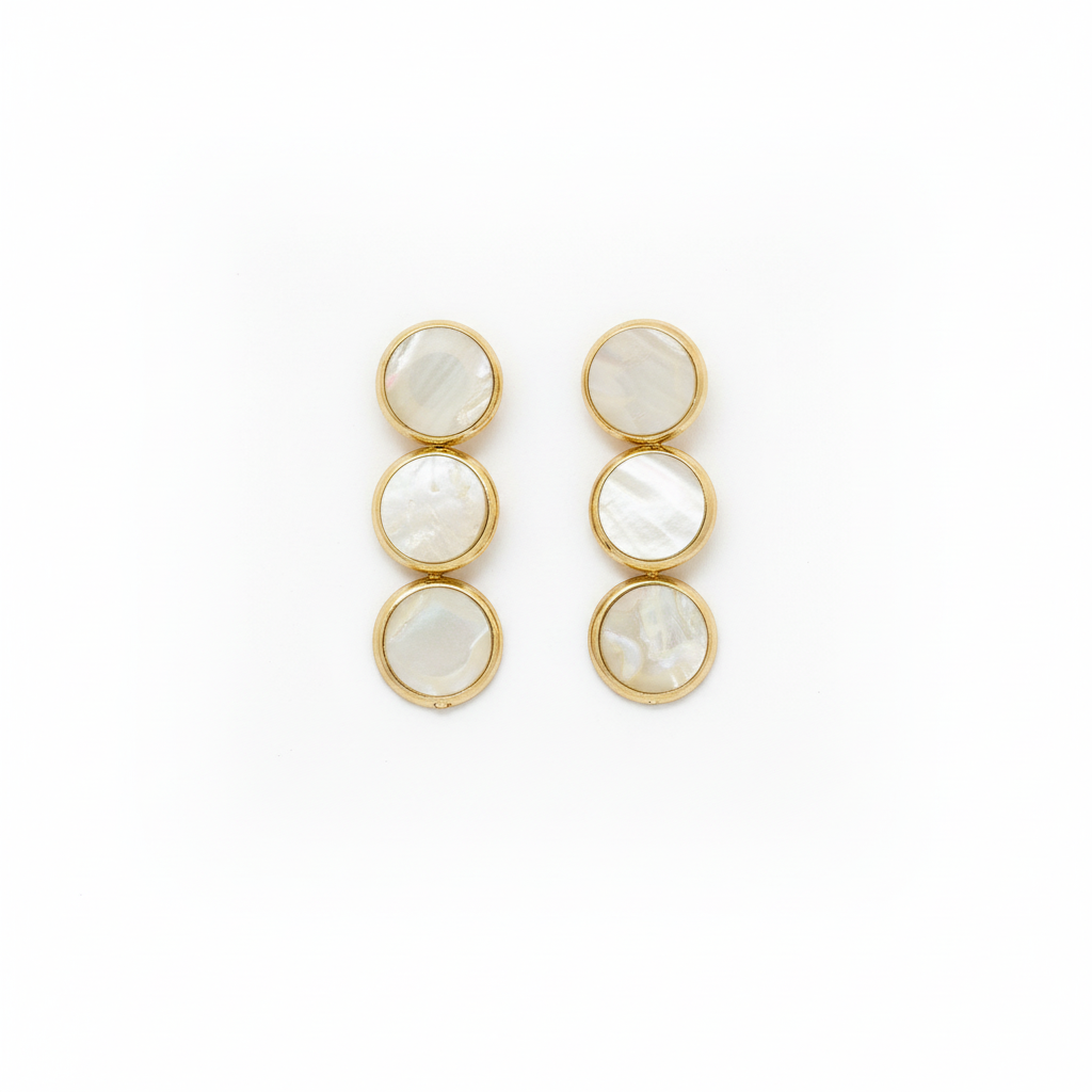 Elegant Pearl-Effect Round Drop Earrings – Classic Minimalist Jewelry