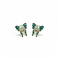 Pink & White Butterfly Stud Earrings – Delicate Statement Jewelry- Stainless Steel