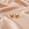 Gold Heart Statement Stud Earrings | BME