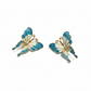 Pink & White Butterfly Stud Earrings – Delicate Statement Jewelry- Stainless Steel