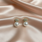 Crystal Stud Pearl Drop Earrings – Elegant Gold-Tone Statement
