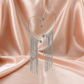 Luxury Rhinestone Tassel Hoop Earrings with Long Crystal Chains