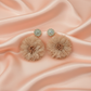 Floral Statement Earrings with Crystal Stud Detailing-Stainless steel