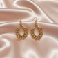 Blush Crystal Teardrop Hoop Earrings with Gold Detailing