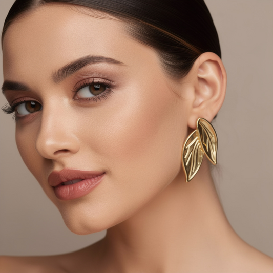 Minimal Gold V-Shape Stud Earrings – Sleek Geometric Earrings- Stainless Steel